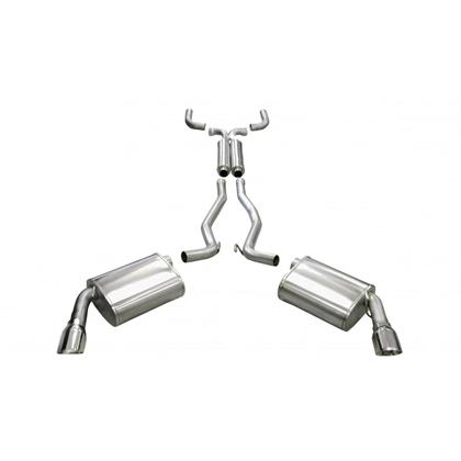 Corsa 14952 2.5" Dual Rear Exit Sport Catback Exhaust System with 4" Polished Tips (2010-2015 Camaro SS Automatic)