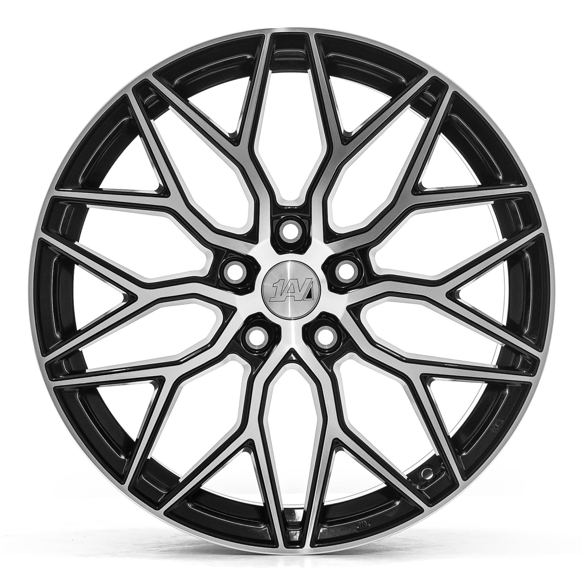 1AV ZX12 Wheel - 19x8.5, 5x108, Black And Polished Face