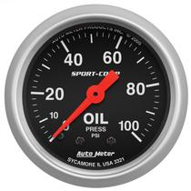 Autometer Sport Comp 2-1/16" Mechanical 0-100psi Oil Pressure