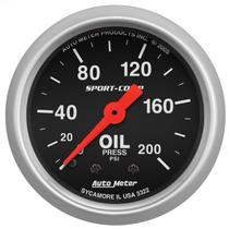 Autometer Sport Comp 2-1/16" Mechanical 0-200psi Oil Pressure