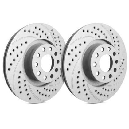 SP Performance Doubled Drilled & Slotted Rotors w/ Gray ZRC - Front Pair (11-14 Standard GT) - S54-175