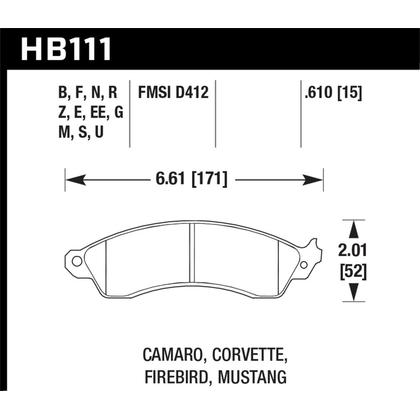 Hawk 94-04 Cobra / 03-04 Mach-1 HPS Street Pads (Front)