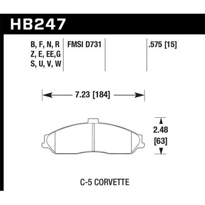 Hawk 05-06 C6 HP Plus Race Pads (Front)