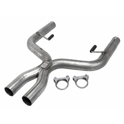 Pypes Exhaust X-Pipe Kit Intermediate Pipe 05-10 Mustang V6 2.5 in Hardware Incl Natural 409 Stainless Steel Pypes Exhaust - XFM44