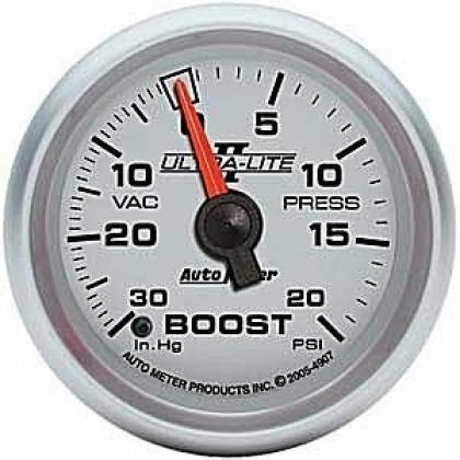 Autometer Ultra-Lite II Series 2 1/16" -30/+20 Boost/Vac Gauge