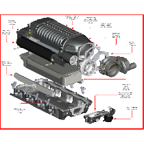 Whipple 08-13 LS3 Corvette W175FF Gen 4 (2.9L) SC Kit / Intercooled / RK Sport Hood / 9-10psi / Black