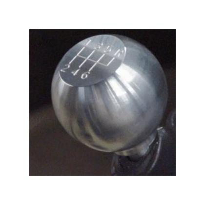 UPR Mustang Billet Round Flat Shift Knob w/6-speed logo - Polished Finish (2005-2014 Mustang)